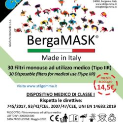 30 filtri di ricambio USO MEDICO (TIPO IIR) per bergaMASK